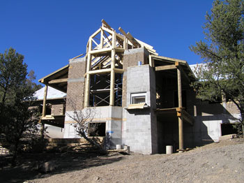 Enviromental passive solar adobe residence near Telluride, Colorado