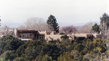 Historical adobe estate in Sante Fe, New Mexico