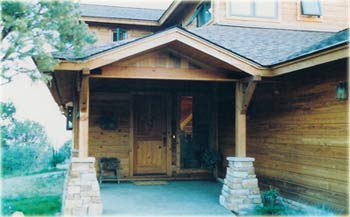 wood and stone entry