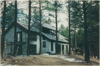 Environmental pumice-crete house in the Jemez Mountains