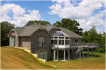 Dutch Style, Stone-faced, pressed double adobe residence in 