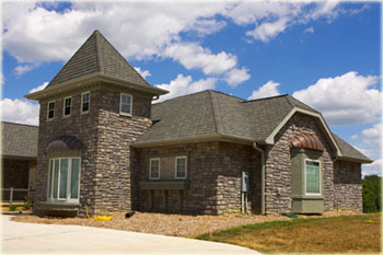 Dutch Style, Stone-faced, pressed double adobe residence in 