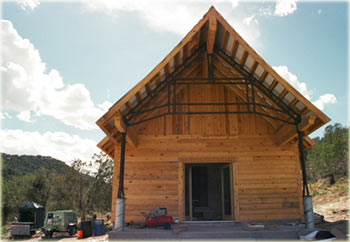 reclaimed structural natural gas pipe truss and posts