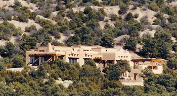 direct gain passive solar house in Tesuque, New Mexico