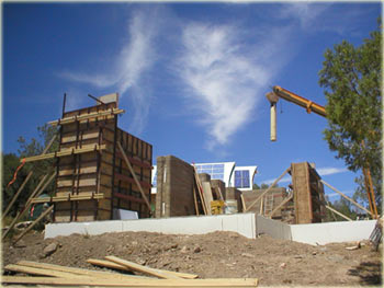 rammed earth forming system w/ Greg Madeen’s 1988 mid-wall insulation idea