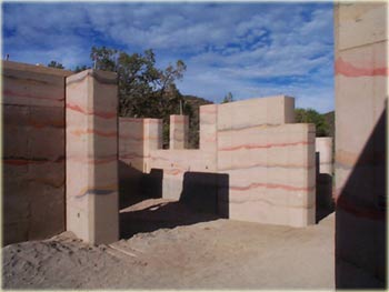 sculptural rammed earth walls 