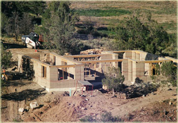 experimental rammed earth wall construction